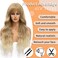 Vomella Blonde Wig With Bangs 26 Inch Long Curly Wavy Wig for Women Natural Looking Synthetic Heat Resistant Wig for Daily Party Use