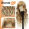 Vomella Blonde Wig With Bangs 26 Inch Long Curly Wavy Wig for Women Natural Looking Synthetic Heat Resistant Wig for Daily Party Use