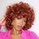 andromeda Auburn Wigs for Black Women Soft Short Big Curly Wig with Bangs Afro Loose Cute Curly Heat Resistant Natural Looking Synthetic Wig for African American Women(350#)