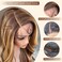 Honey Blonde Lace Front Wig, Body Wave Synthetic Lace Front Wig Pre Plucked Glueless Wig for Women, 4/27 Highlight Ombre Honey Blonde Wig 13x5x1 Side Part Wig 24inch Bombshell Wig