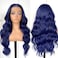 Dark Blue Wigs Blue Lace Front Wig Pre Plucked Glueless Long Body Wave Lace Front Wig For Fashion Women Transparent Lace Front Wig For Cosplay Party