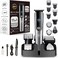 Beard Trimmer for Men - 5 in 1 Kit Electric Razor, Nose Hair Trimmer with LED Display, Cordless Mustache Body Face Grooming Kit, Rechargeable Beard Shaver (Aluminum)