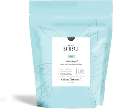 Edens Garden Good Night Bath Salt Soak &ndash; Sleep Blend with Essential Oils, Soothing Lavender, Epsom, Dead Sea Salt &amp; Magnesium &ndash; Natural Bath Soaking Salts for Good Sleep &amp; Relaxing, 10 oz (283 g)