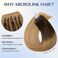 Hairro Microlinks Hair Extensions Ombre Two Tone Micro Bead Ring Loop Tipped Hair Seamless Straight Real Human Hair For Women 20 Inch 50g 50 Strands #4T27 Medium Brown to Dark Blonde
