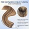 Hairro Microlinks Hair Extensions Highlighted Balayage Micro Bead Ring Loop Tipped Hair Seamless Straight Real Human Hair For Women 24 Inch 50g 50 Strands #4P27 Medium Brown mix Dark Blonde