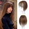 Hair Toppers for Women Real Human Hair-360&deg;3D Topper with Bangs for Thinning Hair Clip in Bangs with Upgraded Silk Base Perfect for Daily Wear,5&times;10 Brown