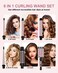 6 in 1 Curling Iron, 3 Barrel Curling Iron Set with Curling Brush (1.5inch) and 5 Interchangeable Ceramic Curling Wand(0.35"-1.25"), 2 Temp Heating Setting, Contain Comb &amp; Protective Glove &amp; 2 Clips