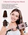 6 in 1 Curling Iron, 3 Barrel Curling Iron Set with Curling Brush (1.5inch) and 5 Interchangeable Ceramic Curling Wand(0.35"-1.25"), 2 Temp Heating Setting, Contain Comb &amp; Protective Glove &amp; 2 Clips