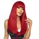 SUKRI Red Wig with Bangs Long Straight Wigs for Women Red Natural Looking Hair Synthetic Heat Resistant Womens Wig for Daily Party Cosplay Use 22 Inch