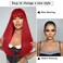 SUKRI Red Wig with Bangs Long Straight Wigs for Women Red Natural Looking Hair Synthetic Heat Resistant Womens Wig for Daily Party Cosplay Use 22 Inch