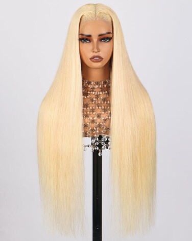 Arabella 613 Lace Front Wig Human Hair 13x4 Ready to Go Glueless Wig 12A Blonde Lace Front Wigs Human Hair 210% Density 613 Straight Hair 613 HD Lace Frontal Wig(28inch, 613 13X4 Straight Wig)