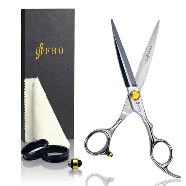 FBO Pro Hair Scissors 6.5&Prime;,440C Steel,Fine Cut,Smooth Motion,Sharp Durable,for Men Women Home and Salon Use,Golden