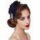 SWEETV 1920s Feather Headpiece Flapper Headband, Roaring 20s Hair Accessories Great Gatsby Hair Clip Navy Blue