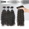 ASHINE Human Hair Bundle Deep Wave Unprocessed Cambodian Raw Hair 18 Inch, Flip Over Quick Weave Wet and Wave Bundles for Women Natural Black