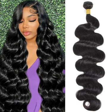 12A Brazilian Human Hair Bundles Body Wave 26 inch Single Bundle Virgin Hair Bundles Body Wave Bundles Human Hair 100G Natural Black Hair Extensions