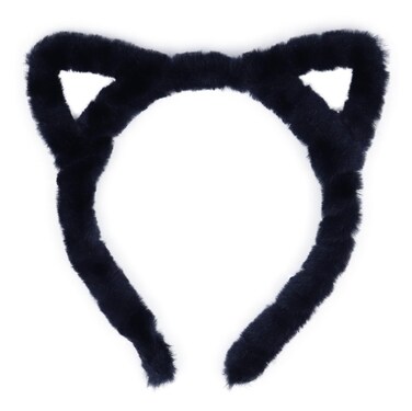 Bonnie Z. Leonardo Plush Cute Cat Ears Headband Black Cat Ears PluC-Black