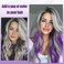 Colored Hair Extensions Clip in for Kids Girls Women, 16inch Curly, 10pieces Purple