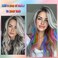 Colored Hair Extensions Clip in for Kids Girls Women, 22inch Straight, 22pieces Rainbow