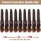 COOKOO 135 Strands 9 PCS French Curly Crochet Braids 14 Inch Pre Looped Ombre Brown Goddess Box Braids Crochet Hair with Curls At The End Bouncy French Curls Synthetic Braiding Hair Extensions T30#
