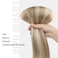 9A Grade Clip in Hair Extensions Human Hair, Piano Color Ash Brown/Light Chestnut Brown Fading to Platinum Ash Blonde P8/60, Silky Straight Invisible Hair 18 inch 120g 7 pieces 18 clips