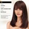 KKU 16 Inch Dark Brown Human Hair Wigs for Women,Layered Straight Hair Wig with Bangs,Wear Natural Realism