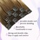 Human Hair Clip in Extensions Balayage Darker Brown to Ash Brown and Golden Blonde Clip in Hair Extensions Human Hair 20 Inch 120g 6pcs Thick Remy Human Hair Extensions C20#3/8/22