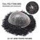 FACE MIRACLE Afro Toupee for Black Men All Poly Mens Toupee Human Hair Replacement System African American Man Hairpiece Kinky Curly Hair Units for Black Man 12MM Wave 1# Jet Black