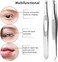 2Pcs Stainless Steel Tweezers for Women Facial Hair