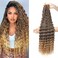 Ocean Wave Crochet Hair 24 inch 7 Packs Long Deep Wave Curly Braiding Hair Soft Synthetic Curly Crochet Hair For Black Women(24 Inch, 4/27）
