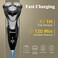 Electric Razor for Men - Phisco Electric Shavers for Man Face, USB Rechargeable, Waterproof Wet Dry Razors with Pop-Up Trimmer, LED Display, Travel Lock