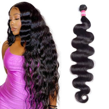 Hair Bundles Body Wave One Bundle 36 inch Human Hair Bundles Body Wave 12A Grade 100% Unprocessed Brazilian Virgin Long Body Wave Bundles Natural Color Hair Extensions