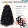 Curly Crochet Hair 18 Inch GoGo Curl Crochet Hair for Women Short Beach Curl Water Wave Crochet Braids for Women 7 Packs Curly Braiding Hair for Boho Braids (18 Inch, 1B)