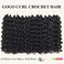 Curly Crochet Hair 18 Inch GoGo Curl Crochet Hair for Women Short Beach Curl Water Wave Crochet Braids for Women 7 Packs Curly Braiding Hair for Boho Braids (18 Inch, 1B)