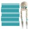 MEEDEE Teal Blue No Crease Soft Knotted Hair Ties - 100 Pack Ouchless Yoga &amp; Pony Tail Bracelets for Women