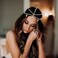 Yalice Layered Head Chain Rhinestone Head Jewelry Sparkly Bridal Headpieces Sparkle Crystal Headbands Wedding Prom Hair Jewelry for Women and Girls (Gold, One Size)