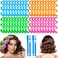 42 Pieces Heatless Waves Hair Curler, No Heat Damage Wavy Hair Curlers with 2 Sets of Styling Hooks, Heatless Curls for Women Girls Medium Short Hair(4 Colors,25cm/ 9.9")