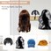 Hanging Wig Stand for Multiple Wigs, 6 PCS Wall Mounted Wig Hanger Holder, Durable Wig Storage Organizer Rack for Display, Storage, Styling, Drying (Carbon Steel and Wood)