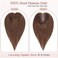 Hairro Human Hair Toppers Real Hair, Clips in 100% Human Hair Hairpieces for Women, 3.15"x3.94" Silk Base for Thinning Hair/Hair Loss/Covering Greyish Hair on Top, 12 Inch Dark Brown