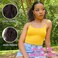 Short Afro Kinky Curly Drawstring Ponytail Extension For Black Women Synthetic Afro Puff Ponytail Bun With Clips (Brown)
