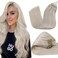 Hetto Blonde Micro Link Hair Extensions Human Hair Platinum Blonde 20 Inch Micro Bead Hair Extensions Real Human Hair Pre Bonded Micro Ring Hair Extensions for Women 50 Strands 50g