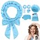 Heatless Curls Overnight Hair Curlers to Sleep In, Satin Heatless Curling Set - No Heat Curls Overnight Curls, Hair Curlers No Heat Curlers, Heatless Waves for Women Long Hair Volume (Blue)