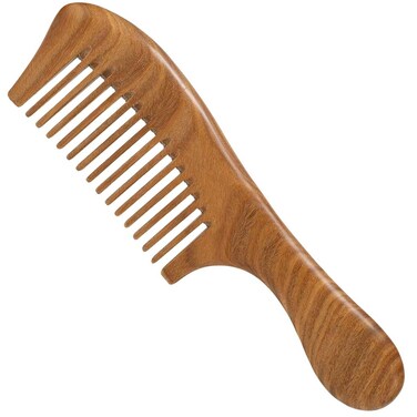 Wooden Comb for Hair Growth, Medium Wide Tooth Comb for Women - Sandalwood