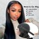 ISEE Wear Go Glueless Wigs Human Hair Pre Plucked Pre Cut Straight Transparent HD Lace Glueless Wig Pre Bleached Tiny Knots Human Hair Wig for Black Women 180% 24 Inch