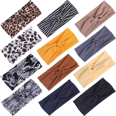 Kachanaa 12 Pack Headbands for Women, Elastic Wide Headbands Non Slip Workout Yoga Sport Hair Bands for Women&rsquo;s Hair Accessories