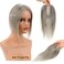 Hair Toppers for Women Ash Blonde Grey Human Hair Toppers 10 inch Hair Toppers for Women Real Human Hair Grey Hair Topper for Women Short Hair Toppers Remy Hair Grey