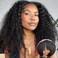 VShow V Part Wig Human Hair Elastic Drawstring V Part Kinky Curly Wig No Leave Out 180% Density Glueless Human Hair V Part Wig For Beginners Friendly No Lace No Glue 22Inch