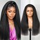 Kinky Straight Wig 13x6 Lace Front Wigs Human Hair 20 Inch Yaki Straight Human Hair Wig 200% Density Lace Front Human Hair Wigs for Black Women