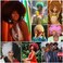 Red Afro Wigs for Black Women Glueless Wear and Go Wig 10 Inch Curly Afro Wigs Burgundy Synthetic Puff Wigs for Daily Party Cosplay Costume Hallowee Use (BUG)