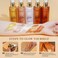 Liyalan Shimmer Body Oil Golden Brown 5 Color Bronze Face Glow Pearl Highlighter Illuminator Body Makeup Shine Glitter Gold Liquid Taning 3.38 Fl Oz