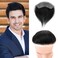 Lordhair Toupee for Men: Human Hair System, V-Shape Natural Hairline, 6 x 1.5 inches, Black
